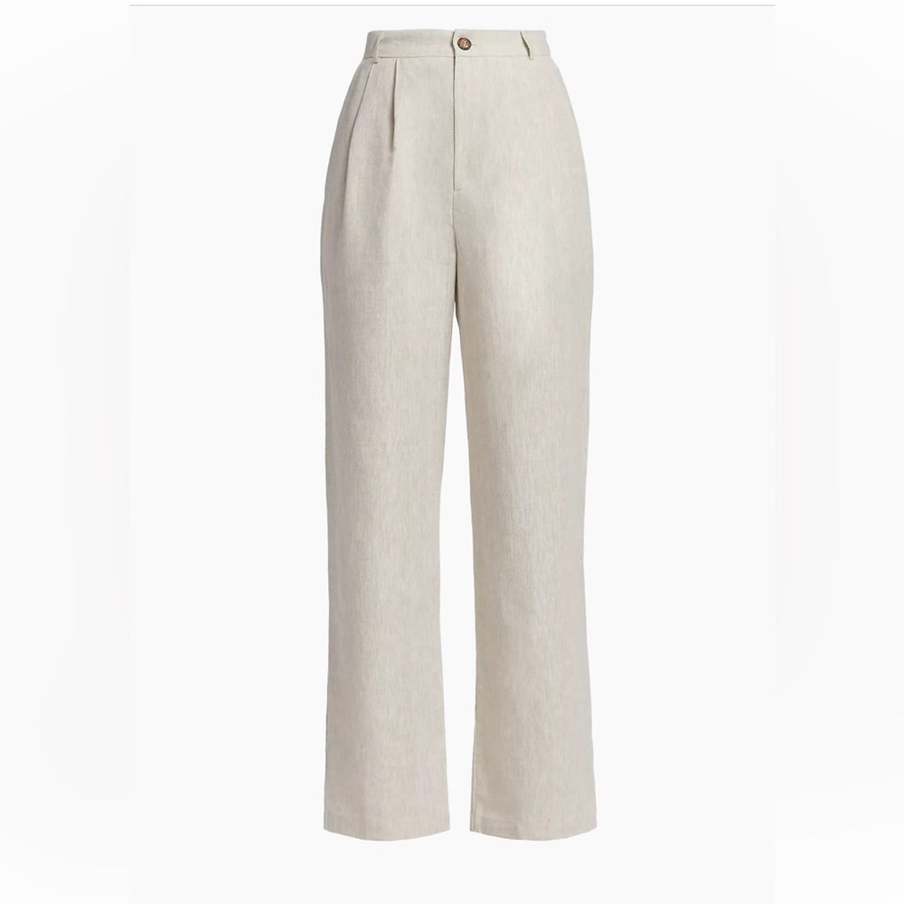 Reformation Mason Linen Pant in Oatmeal